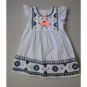 Matalan‎ Blue Summer Embroidered Dress 12-18months